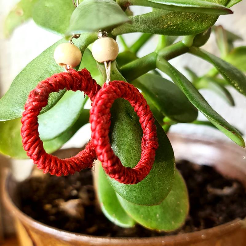 Ear Ring Round - RED